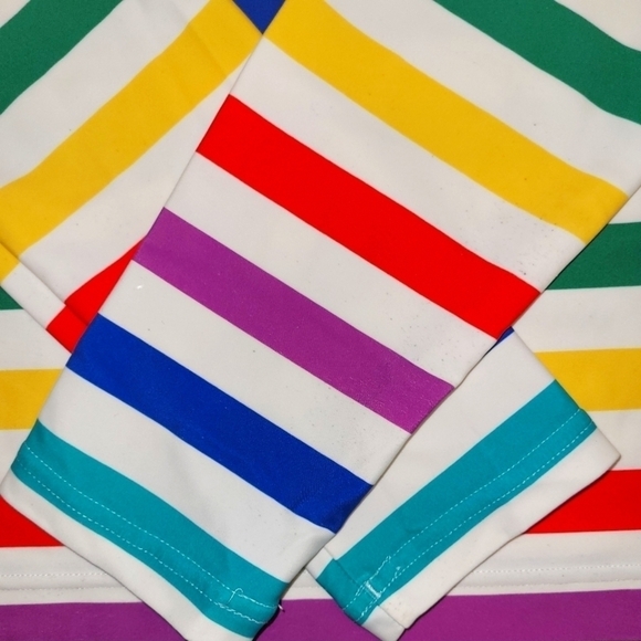 Hanna Andersson Rash Guard Top Rainbow Stripes Print Size 8 - Picture 5 of 14